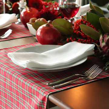 Red and Green Cotton Plaid Runner