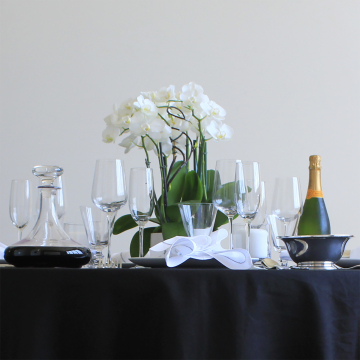 Black Linen Square Tablecloth