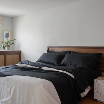 Black Linen Pillow Shams (Pair)