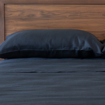 Black Linen Pillowcases (Pair)