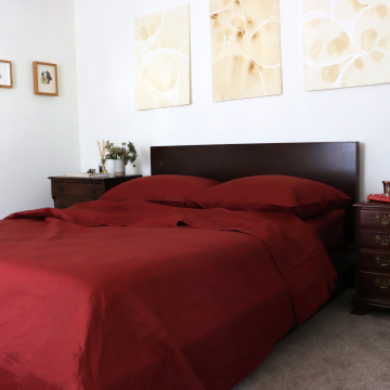 Burgundy dark red linen pillowcases