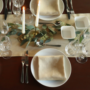 Camel Linen Table Runner