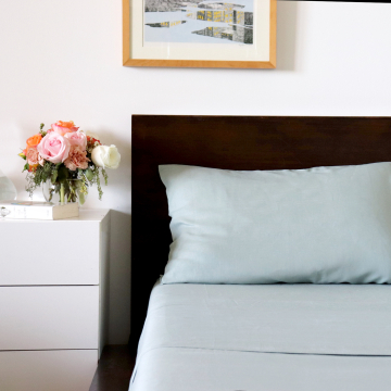 Celadon Light Green Linen Top Sheet