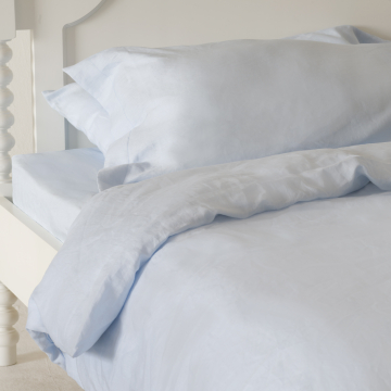 Sky Light Blue Linen Fitted Sheet