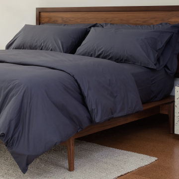 Charcoal 500TC Cotton Percale Duvet Cover