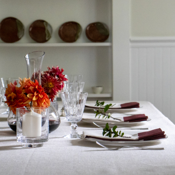 Cinta Burgundy Border Linen Napkin