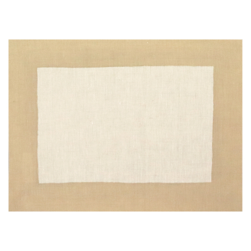 Huddleson Cant Natural Linen Placemat with Gold Placemat