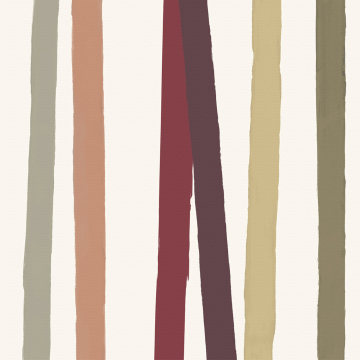 Cinta Multicolor Stripe Square Natural Undyed Linen Tablecloth