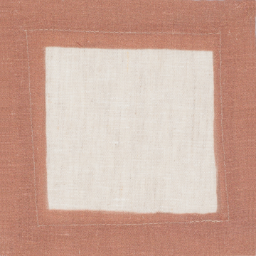 Cinta Terracotta Border Linen Cocktail Napkin