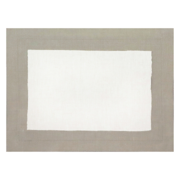 Huddleson Natural Linen Napkin Green Border