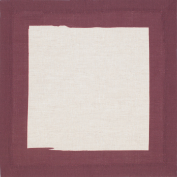 Cinta Natural Linen Napkin with Burgundy Wine Red Border
