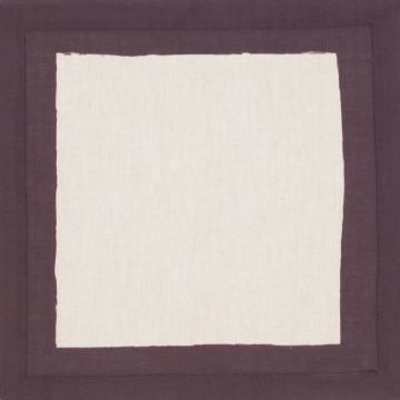 Huddleson Cinta Natural Linen Napkin with Fig Purple Border