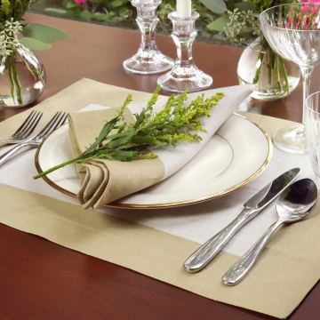 Cinta Gold Border Linen Placemat