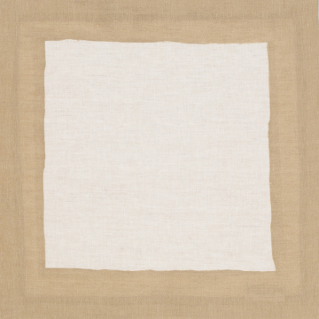 Cinta Natural Linen Napkin with Gold Yellow Border