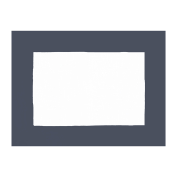 White Italian linen placemat with a border in a dark indigo navy blue