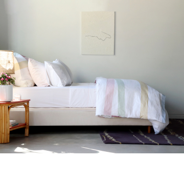 Huddleson Pastel Stripe Linen Duvet Cover