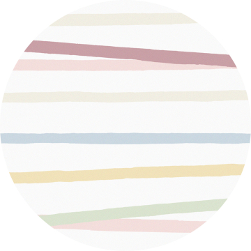 Huddleson Pastel Stripe Round Linen Tablecloth