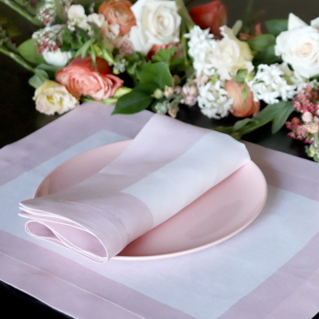 Cinta Pink Border Linen Napkin