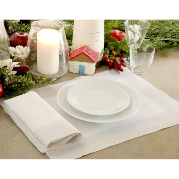 Cinta Silver Border Linen Placemat