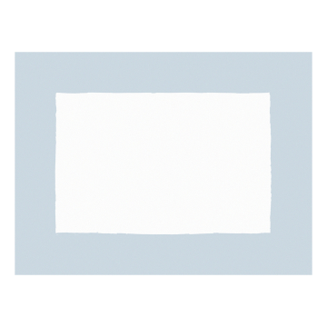 Huddleson Cant white linen placemat with sky blue border
