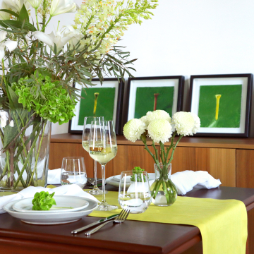 Citron Yellow Linen Table Runner