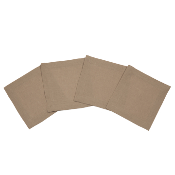 Coffee Brown Linen Cocktail Napkin