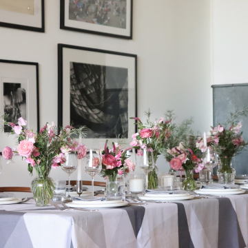 Diamond Square Linen Tablecloth