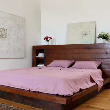 Heather Lilac Linen Sheet Set