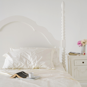 Ivory Cotton Percale Fitted Sheet