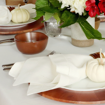 Ivory Square Linen Tablecloth