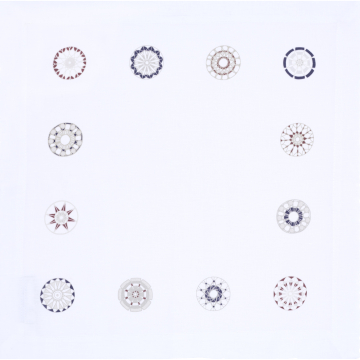 Modern Lace White and Red Linen Napkin