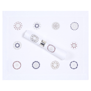 Lace Modern Linen Placemat White Red