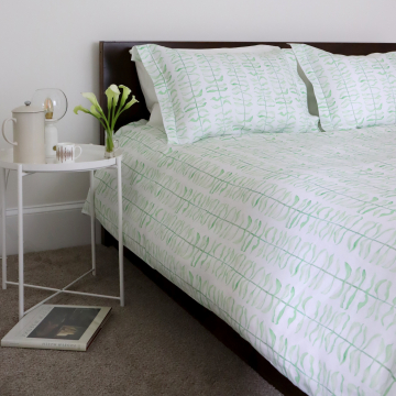 Leaf Green Linen Pillow Shams (Pair)