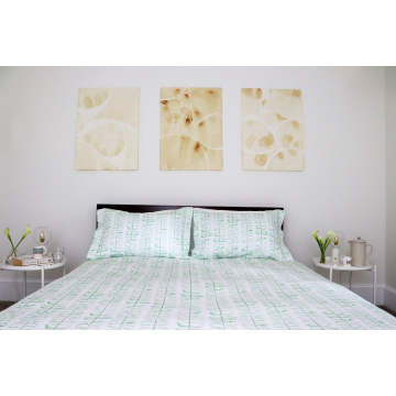 Leaf Green Linen Pillow Shams (Pair)