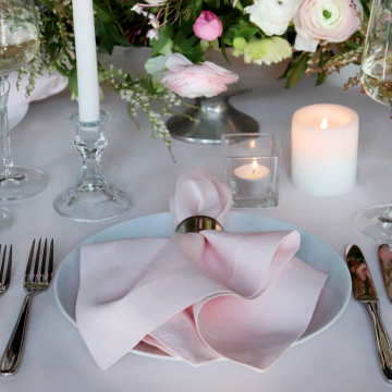 Pink Linen Tablecloth