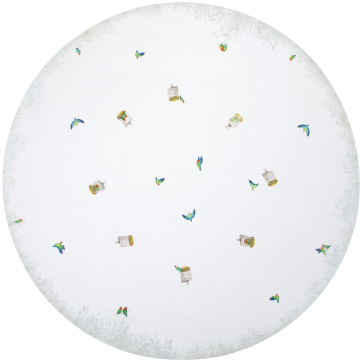 love birds white round tablecloth