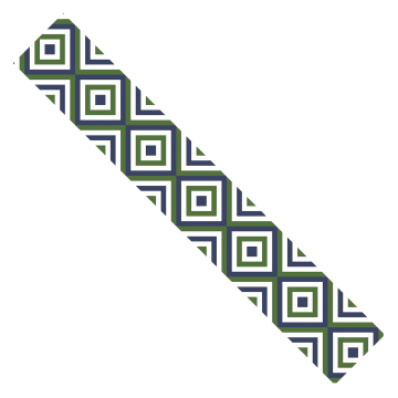Maze Green Blue Geometric Rectangular Linen Table Runner