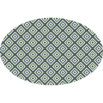 Huddleson Maze Geometric Print Oval Linen Tablecloth