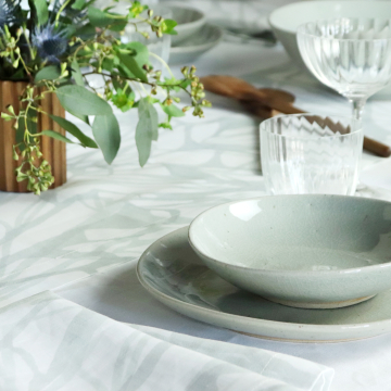 Melita Aqua Linen Table Runner