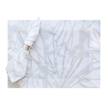 Melita metallic gold bronze silver linen placemat