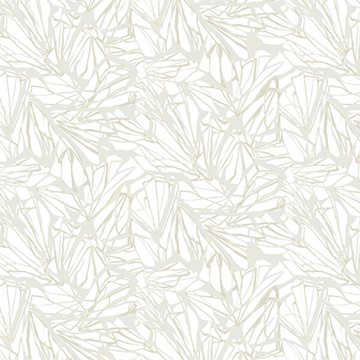 White linen square tablecloth with gold and silver organic print