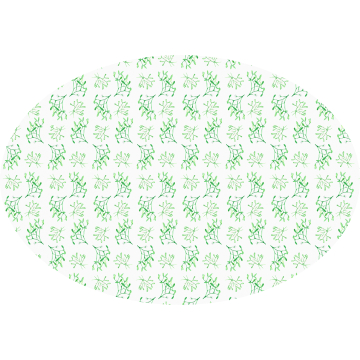 Mistletoe print oval linen tablecloth Christmas 