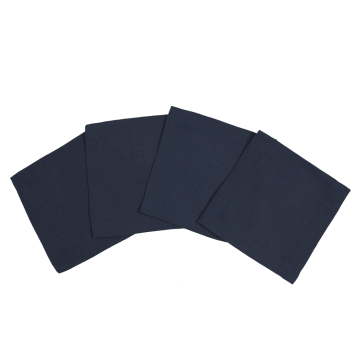 Navy Blue Pure Linen Cocktail Napkin Coaster