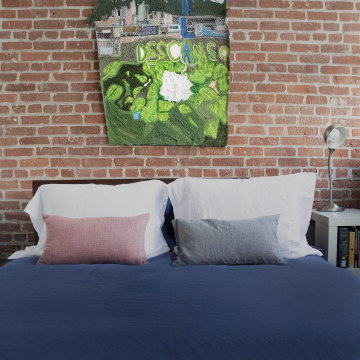 Navy Blue Linen Duvet Cover