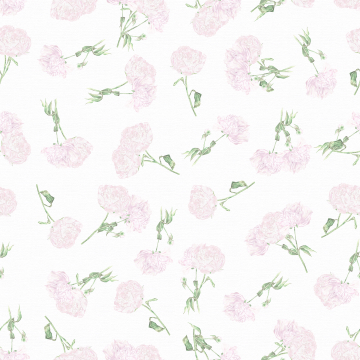 Peony Floral Pink White Green Square Linen Tablecloth