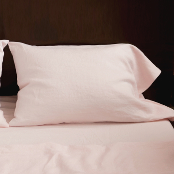 Pink Linen Pillowcase (Pair)
