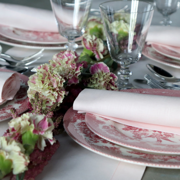 Pink Linen Table Runner