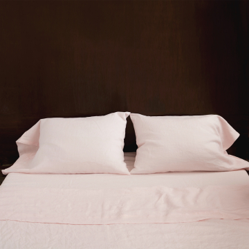 Pink Linen Duvet Cover