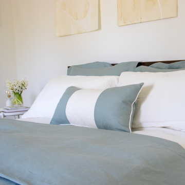 Celadon & Ivory Linen Pillow