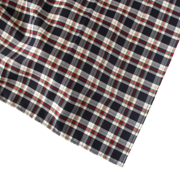 Black Plaid Cotton Table Runner